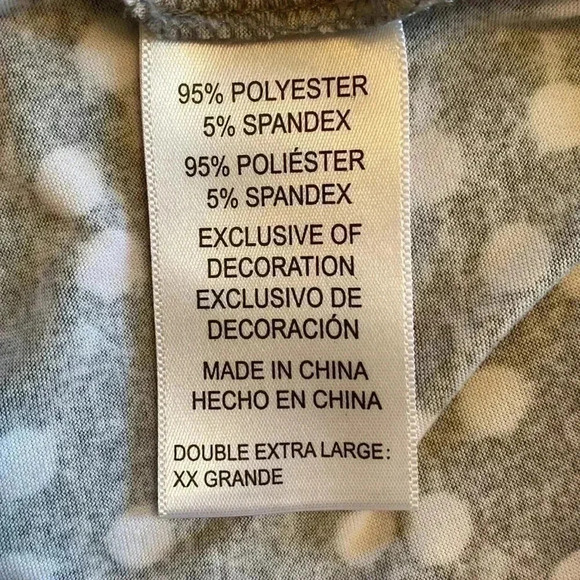 Jane and Bleecker XXL Woman’s Gray with White Polka Dots Pajama Sleep Pants. - Picture 6 of 11